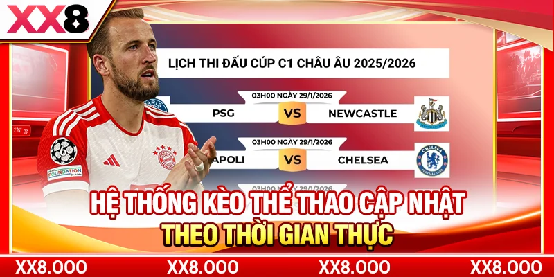 Hệ thống kèo thể thao cập nhật theo thời gian thực